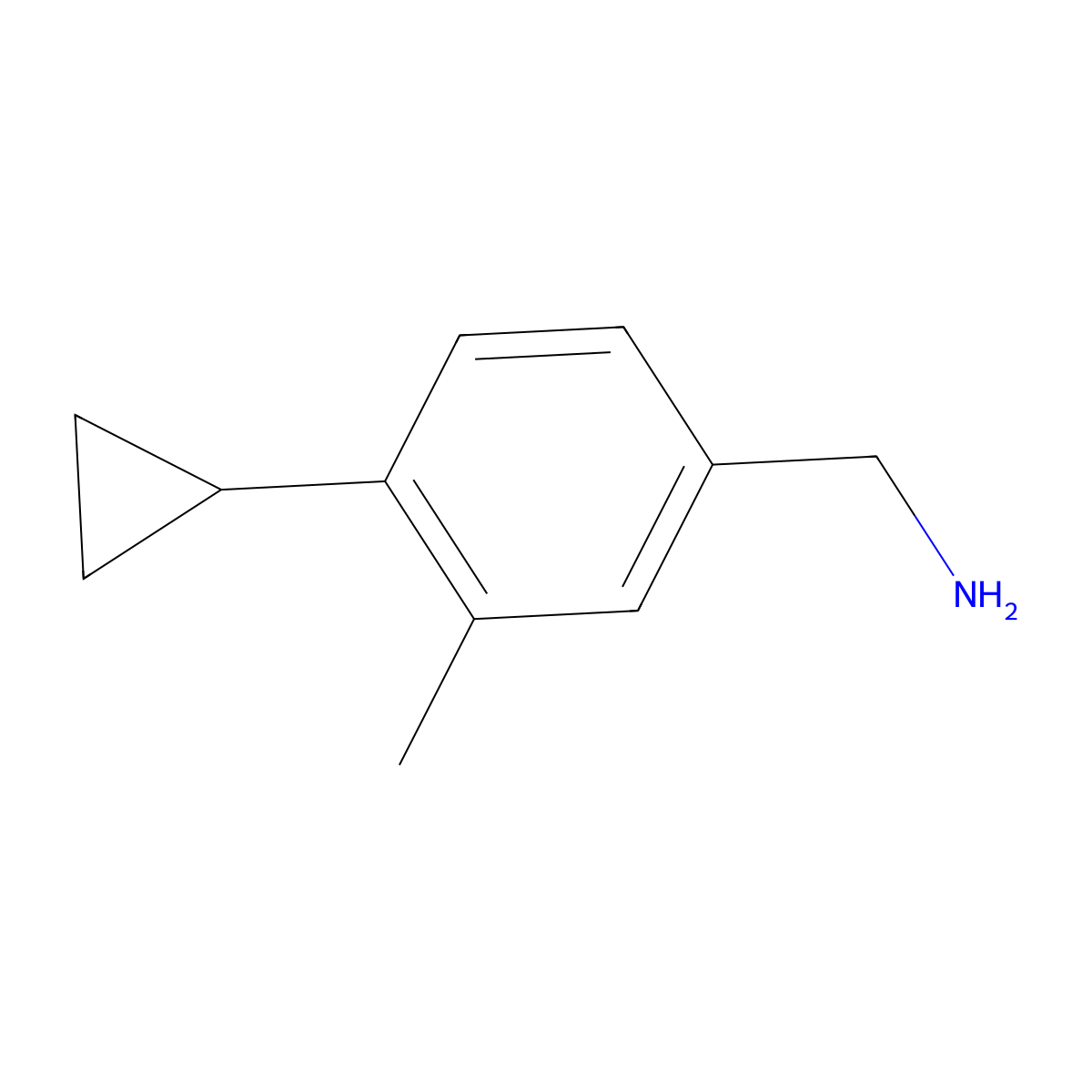 (4-Cyclopropyl-3-methylphenyl)methanamine molecular structure, CAS 1517461-78-7