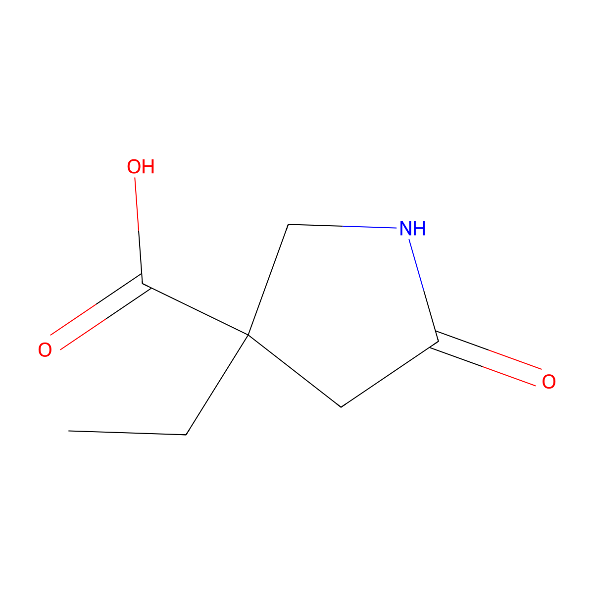 3-Ethyl-5-oxopyrrolidine-3-carboxylic acid molecular structure, CAS 1517465-28-9