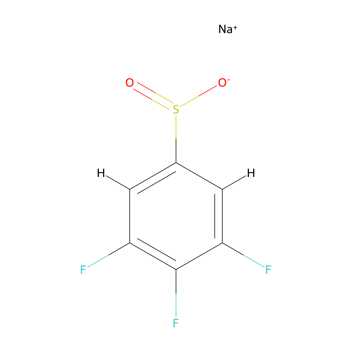 Sodium 3,4,5-trifluorobenzene-1-sulfinate molecular structure, CAS 1517471-54-3