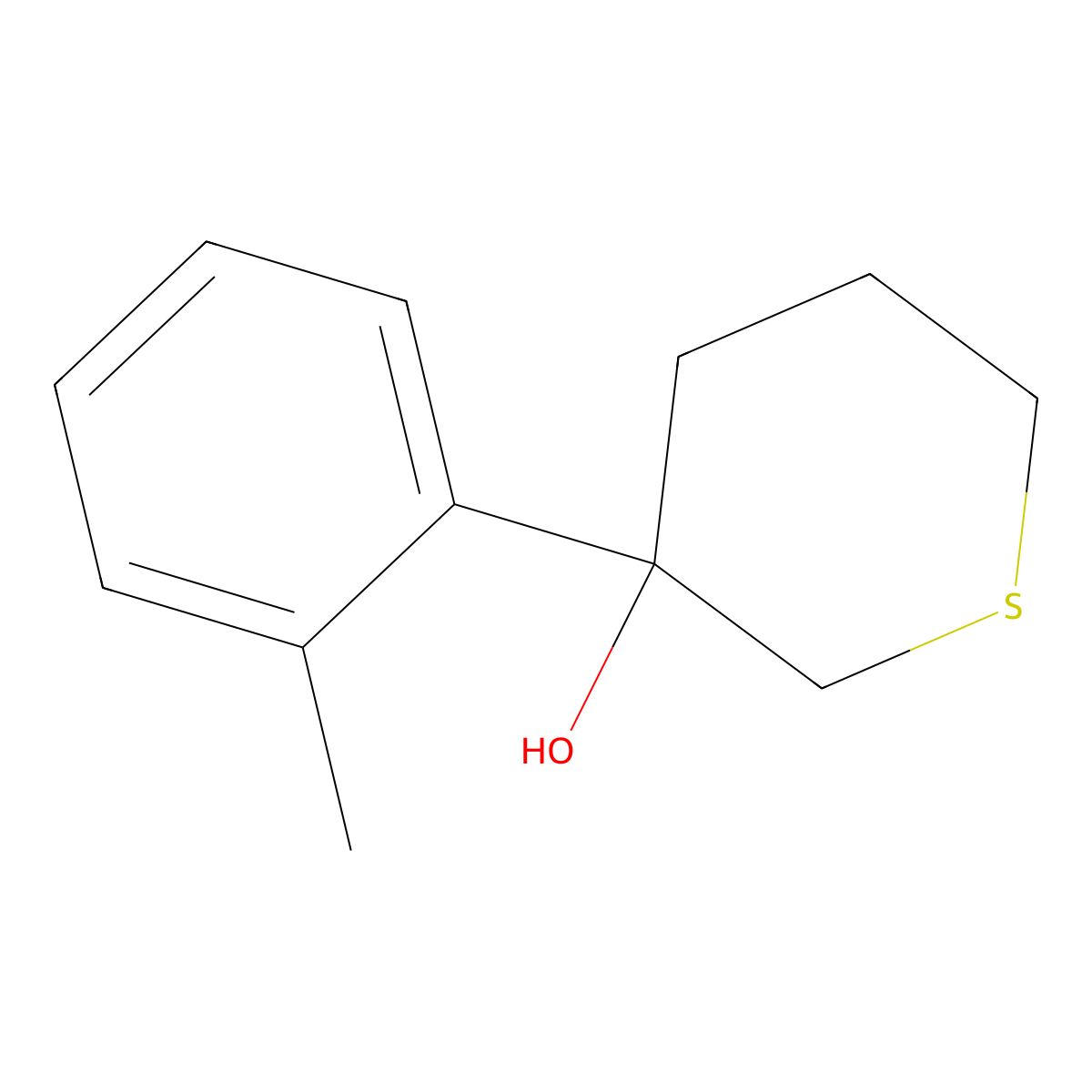 3-(2-Methylphenyl)thian-3-OL molecular structure, CAS 1517479-91-2