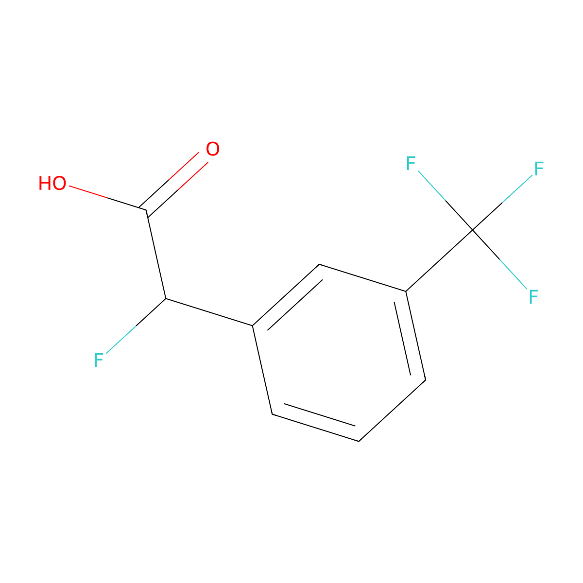 2-Fluoro-2-[3-(trifluoromethyl)phenyl]acetic acid molecular structure, CAS 1517480-45-3