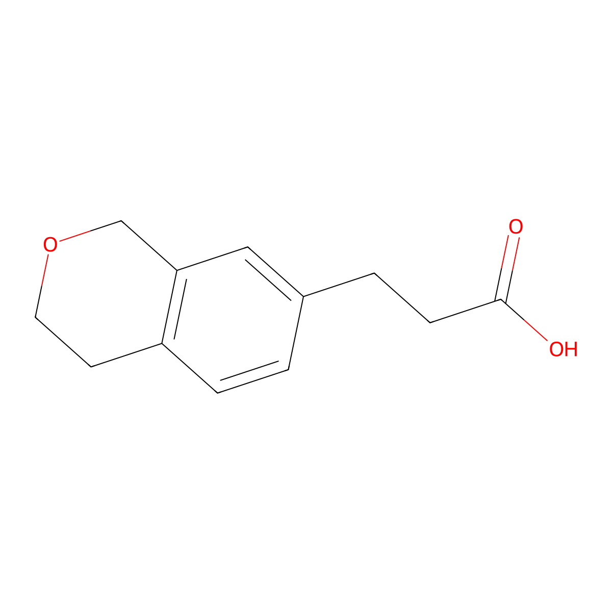 3-(3,4-dihydro-1H-2-benzopyran-7-yl)propanoic acid molecular structure, CAS 1517482-74-4