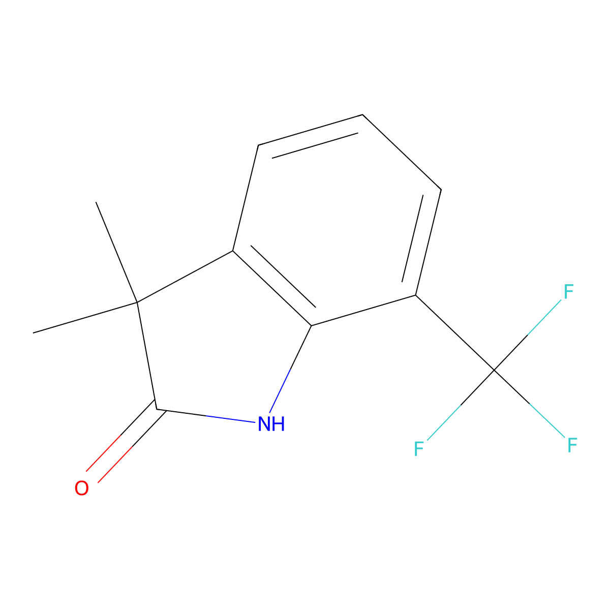 3,3-Dimethyl-7-(trifluoromethyl)indolin-2-one molecular structure, CAS 1517489-49-4