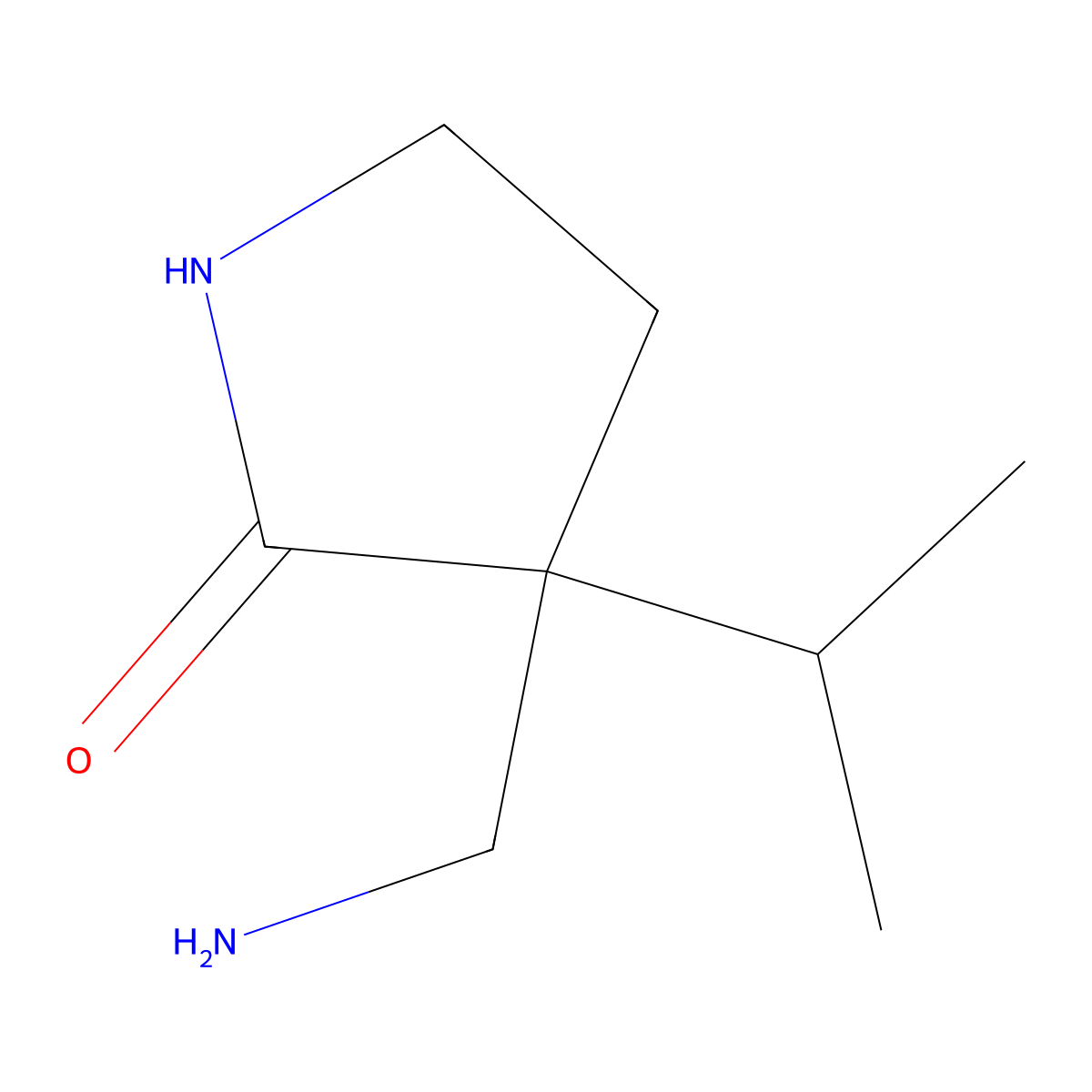 3-(Aminomethyl)-3-(propan-2-YL)pyrrolidin-2-one molecular structure, CAS 1517513-04-0