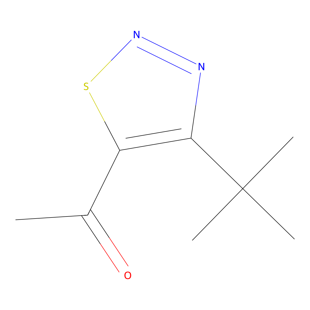 1-(4-Tert-butyl-1,2,3-thiadiazol-5-YL)ethan-1-one molecular structure, CAS 1517513-76-6