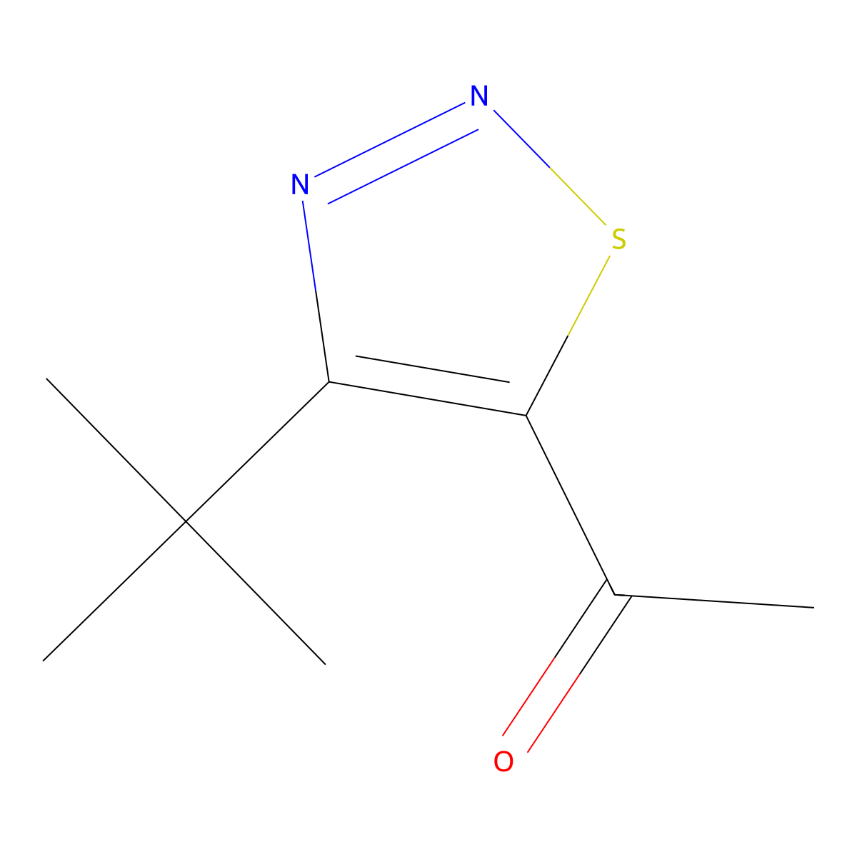1-(4-Tert-butyl-1,2,3-thiadiazol-5-YL)ethan-1-one molecular structure, CAS 1517513-76-6