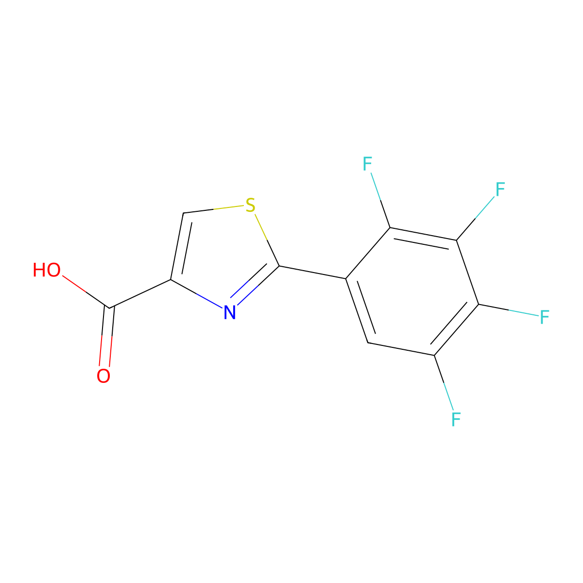 2-(2,3,4,5-Tetrafluorophenyl)thiazole-4-carboxylic Acid molecular structure, CAS 1517519-21-9