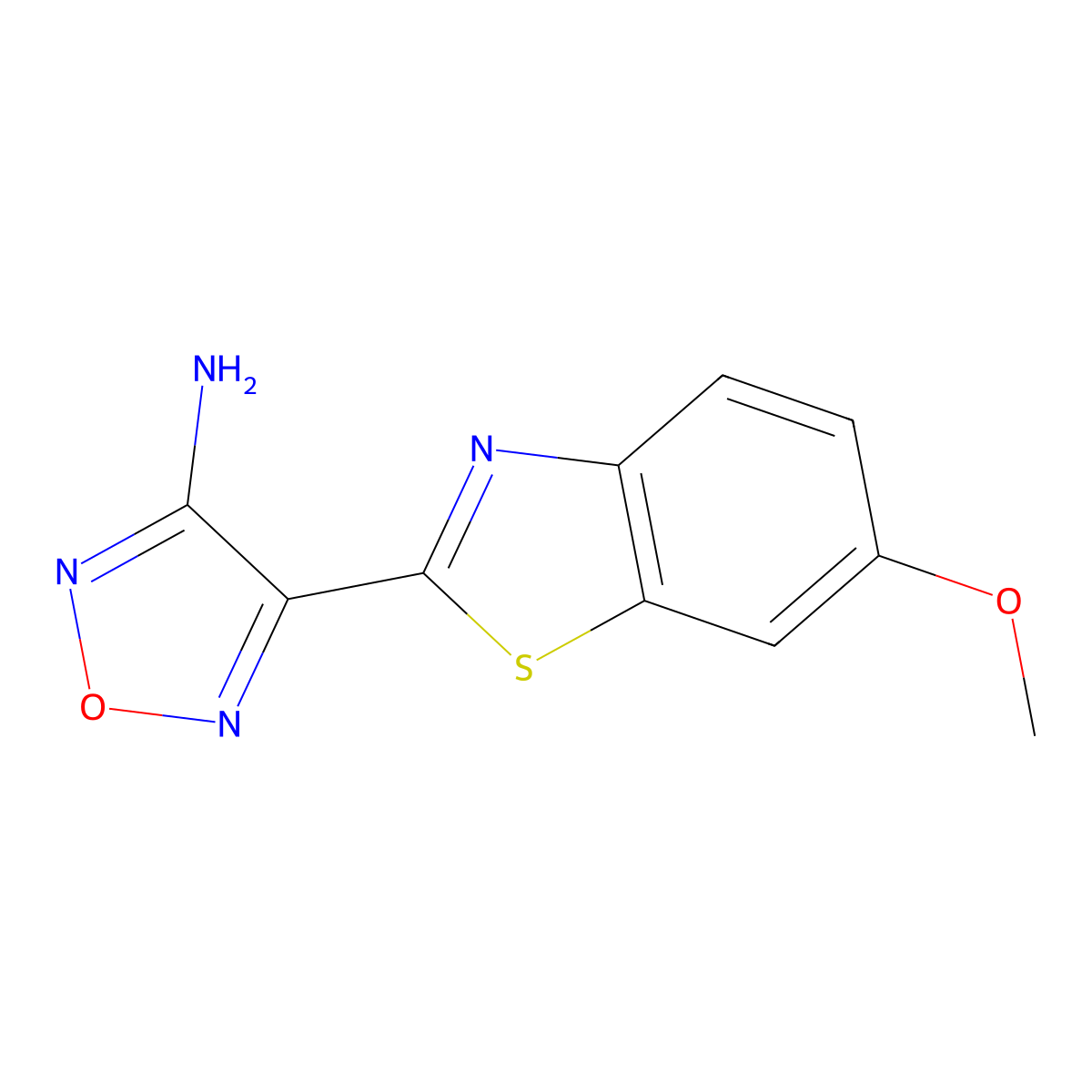 4-(6-Methoxy-1,3-benzothiazol-2-yl)-1,2,5-oxadiazol-3-amine molecular structure, CAS 1517525-35-7