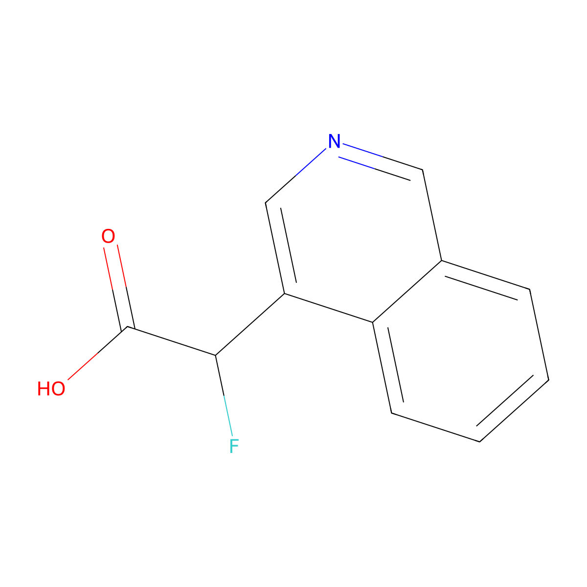 2-Fluoro-2-(isoquinolin-4-yl)acetic acid molecular structure, CAS 1517532-69-2