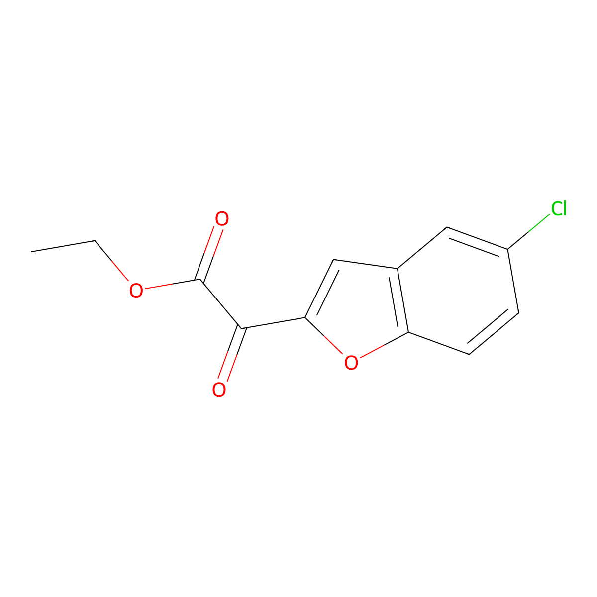 Ethyl 2-(5-chlorobenzofuran-2-yl)-2-oxoacetate molecular structure, CAS 1517533-09-3