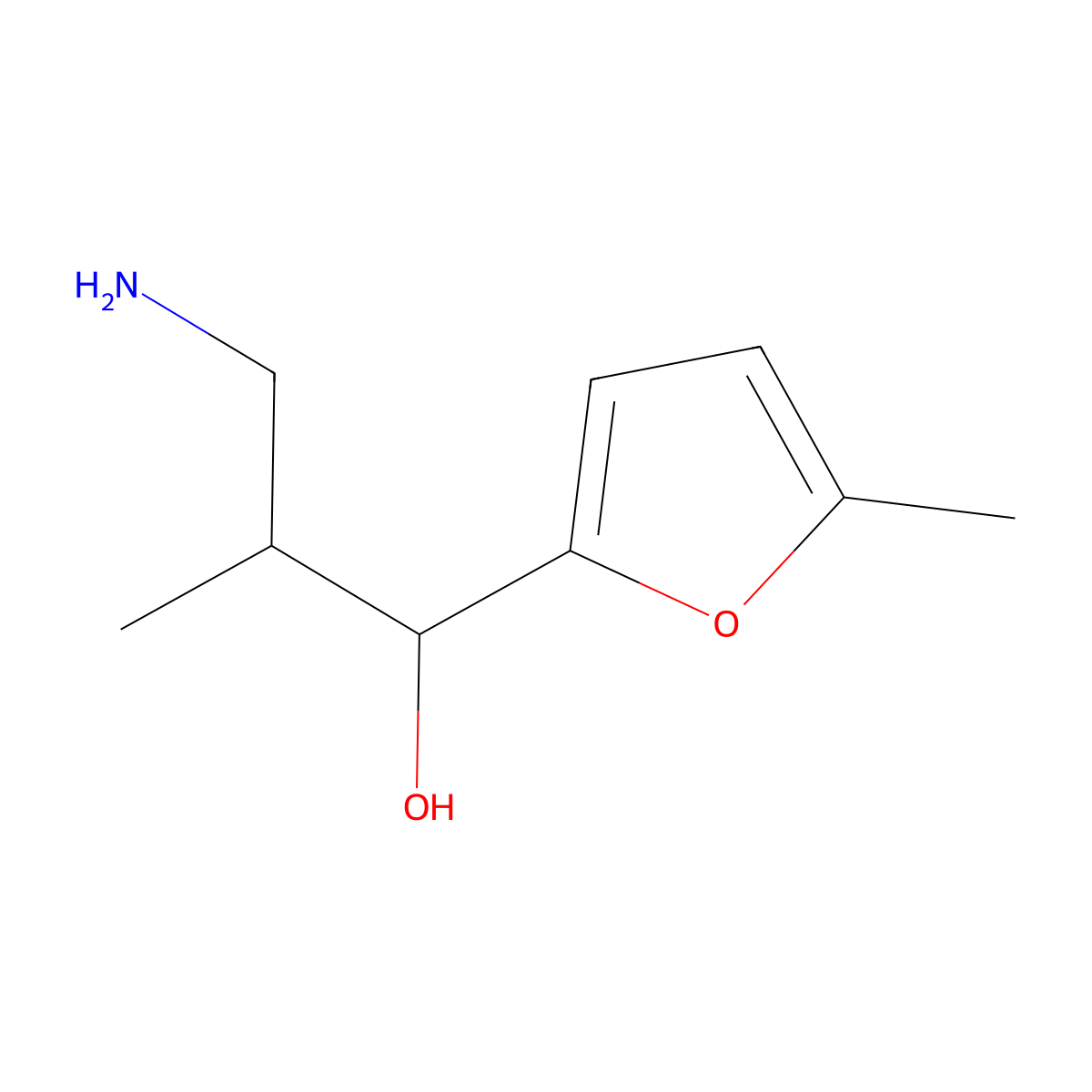 3-Amino-2-methyl-1-(5-methylfuran-2-yl)propan-1-ol molecular structure, CAS 1517540-18-9