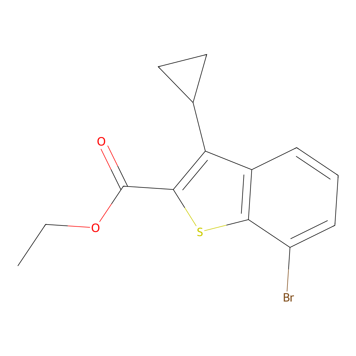 Ethyl 7-bromo-3-cyclopropylbenzo[b]thiophene-2-carboxylate molecular structure, CAS 1517557-03-7
