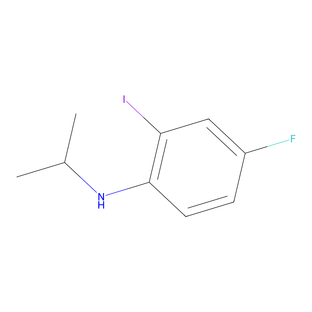 4-fluoro-2-iodo-N-(propan-2-yl)aniline molecular structure, CAS 1517577-50-2