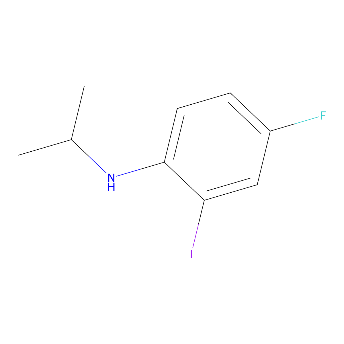 4-fluoro-2-iodo-N-(propan-2-yl)aniline molecular structure, CAS 1517577-50-2