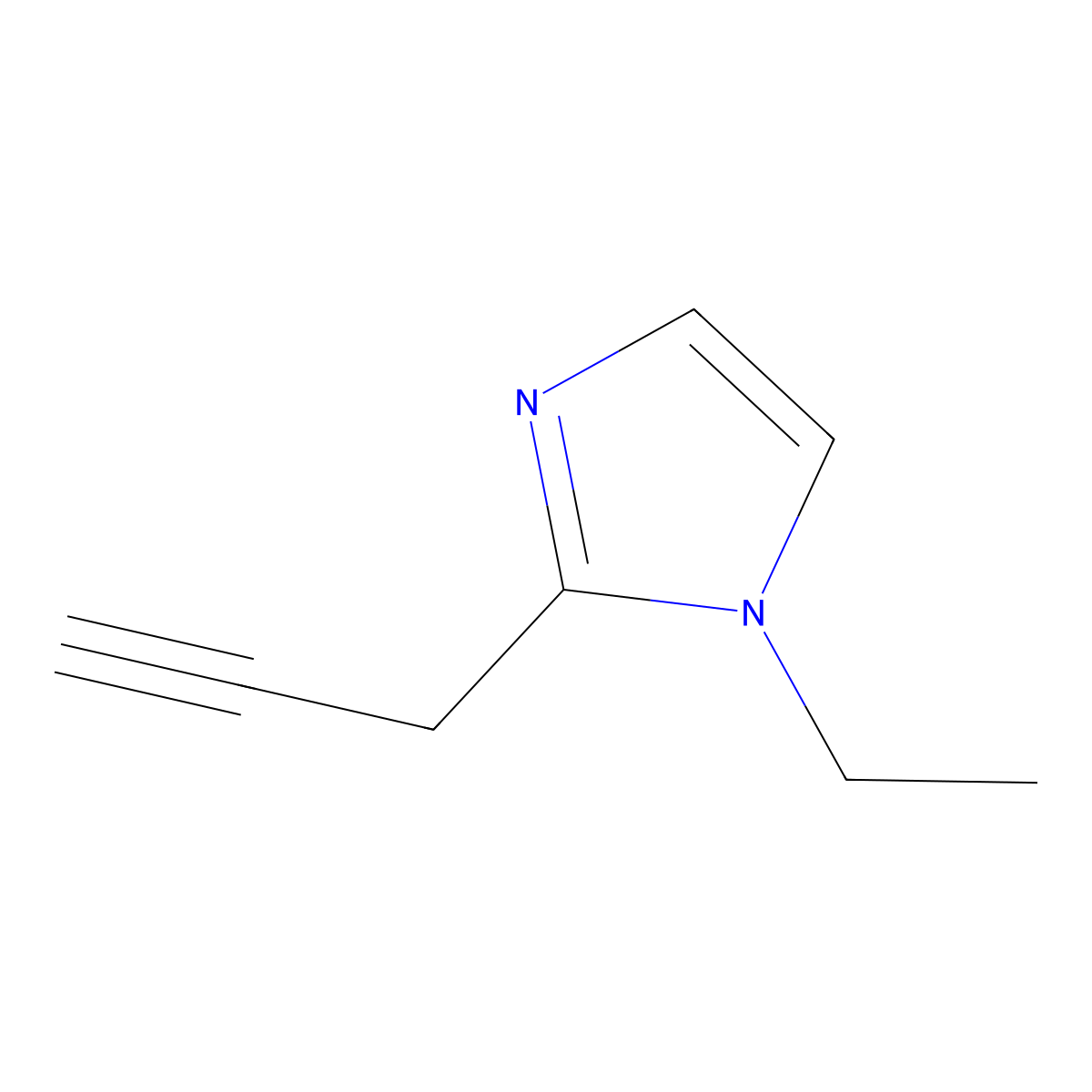 1-ethyl-2-(prop-2-yn-1-yl)-1H-imidazole molecular structure, CAS 1517586-62-7