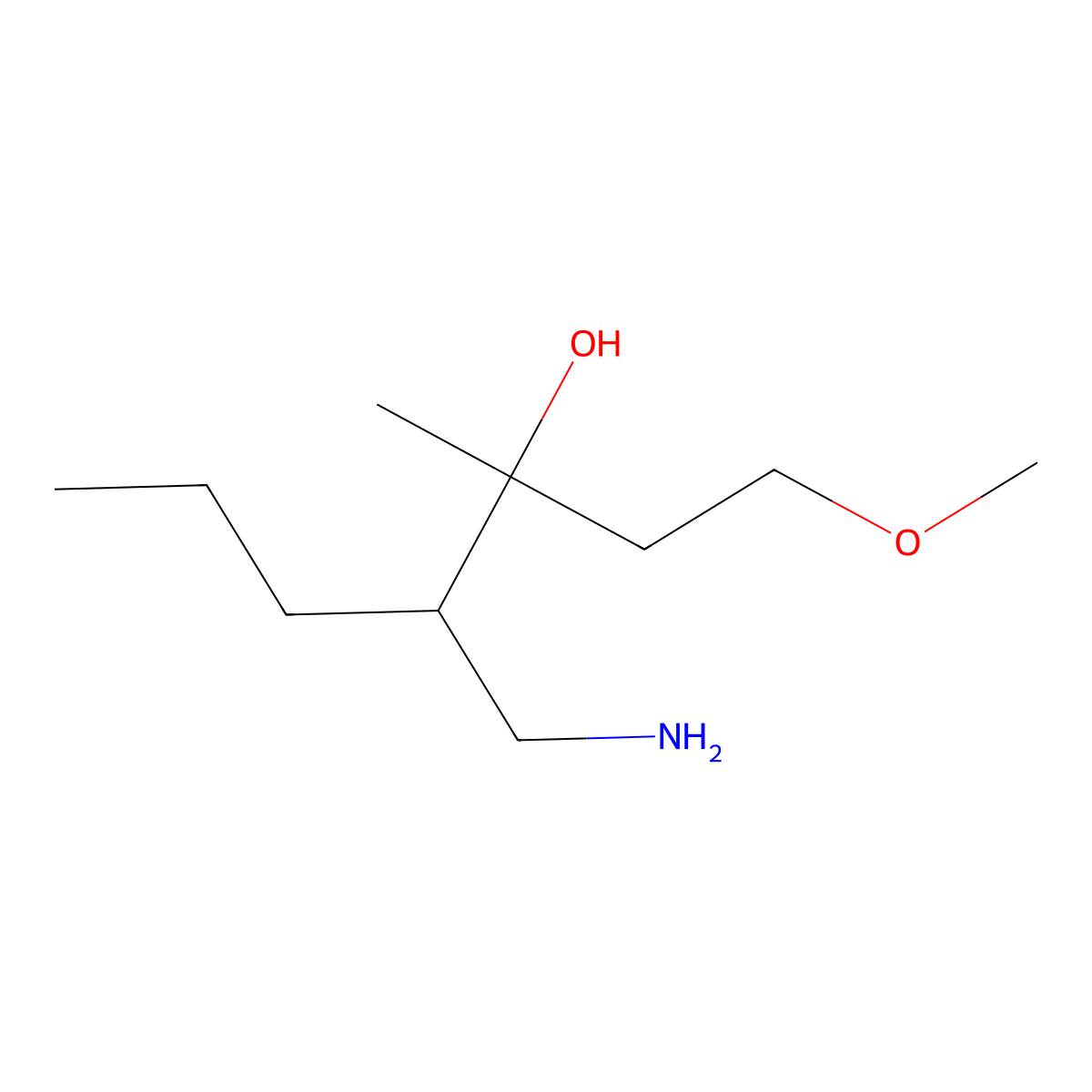 4-(Aminomethyl)-1-methoxy-3-methylheptan-3-ol molecular structure, CAS 1517593-49-5