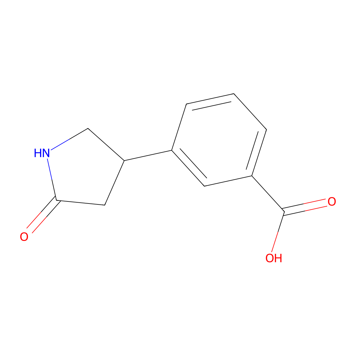 3-(5-Oxopyrrolidin-3-yl)benzoic acid molecular structure, CAS 1517604-84-0