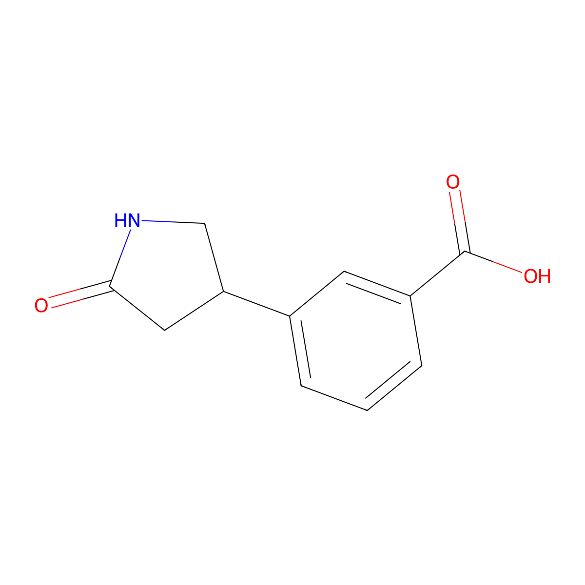 3-(5-Oxopyrrolidin-3-yl)benzoic acid molecular structure, CAS 1517604-84-0