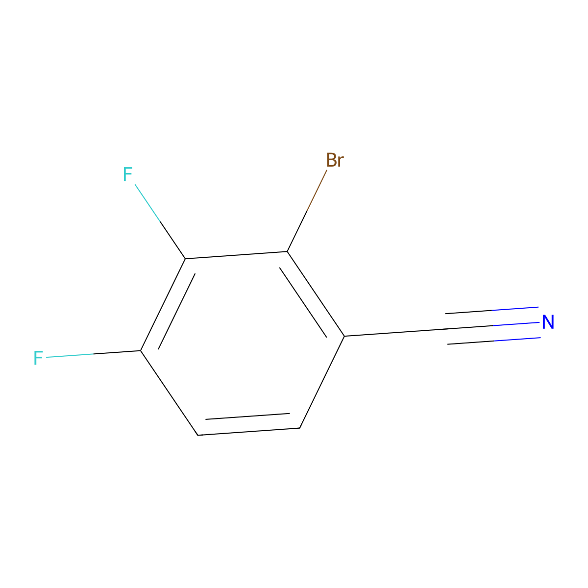 2-Bromo-3,4-difluorobenzonitrile molecular structure, CAS 1517611-20-9