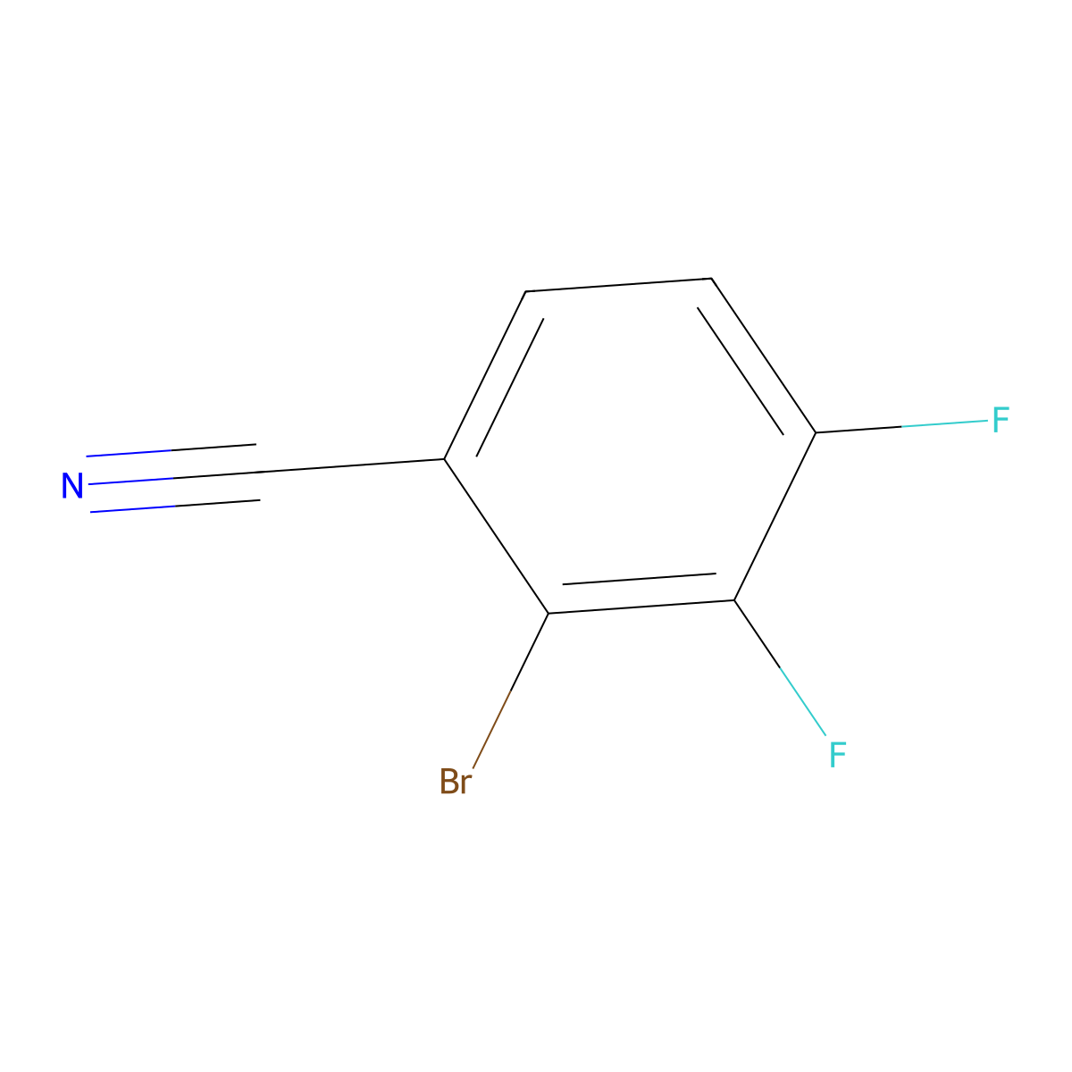 2-Bromo-3,4-difluorobenzonitrile molecular structure, CAS 1517611-20-9