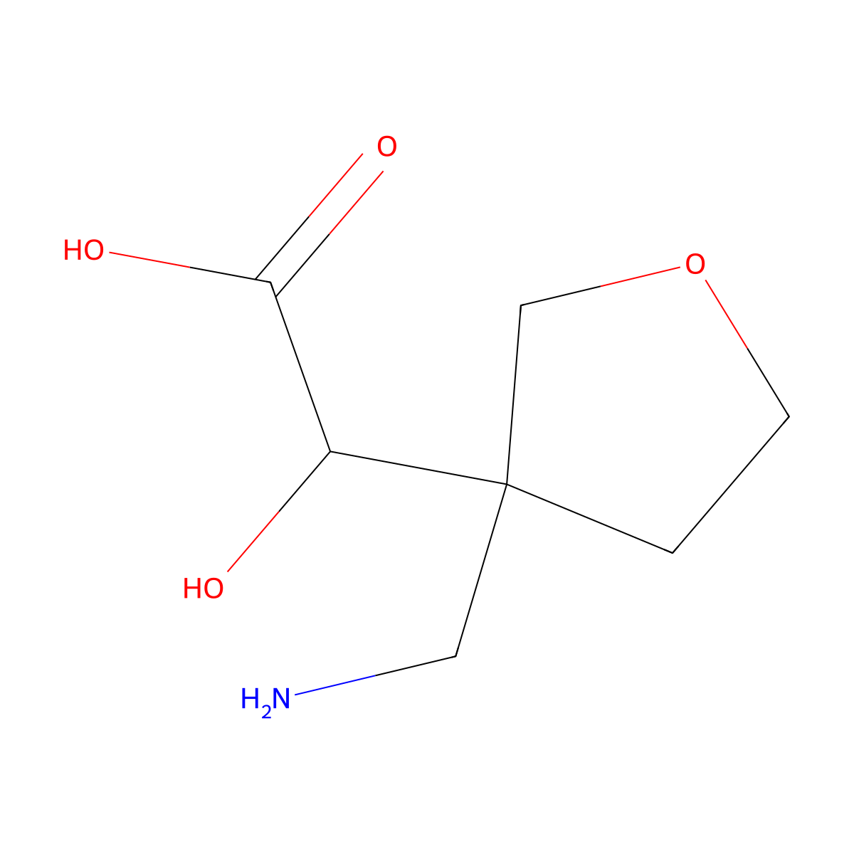 2-[3-(Aminomethyl)oxolan-3-yl]-2-hydroxyacetic acid molecular structure, CAS 1517616-22-6