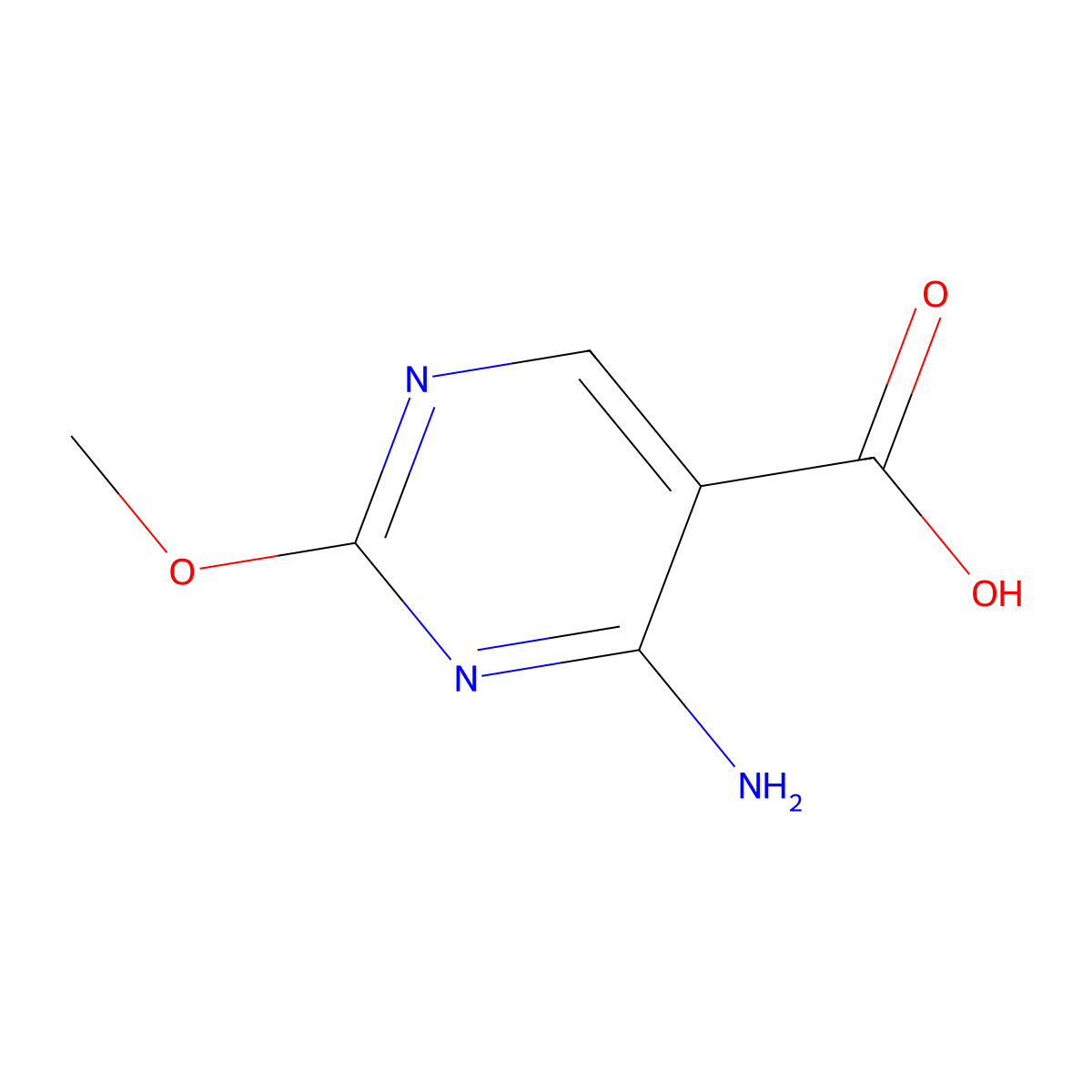4-Amino-2-methoxypyrimidine-5-carboxylic acid molecular structure, CAS 1517617-07-0