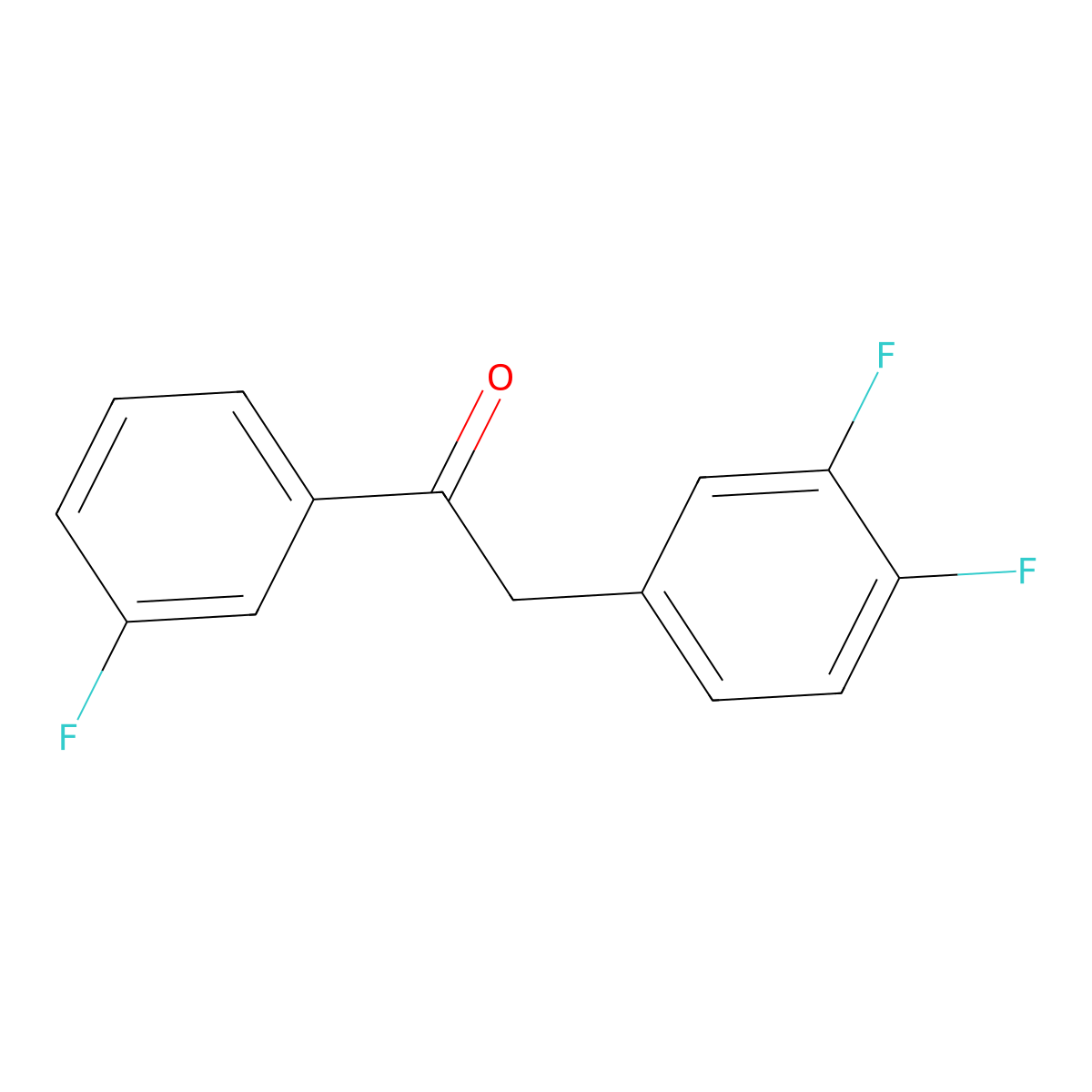 2-(3,4-Difluorophenyl)-1-(3-fluorophenyl)ethanone molecular structure, CAS 1517619-41-8
