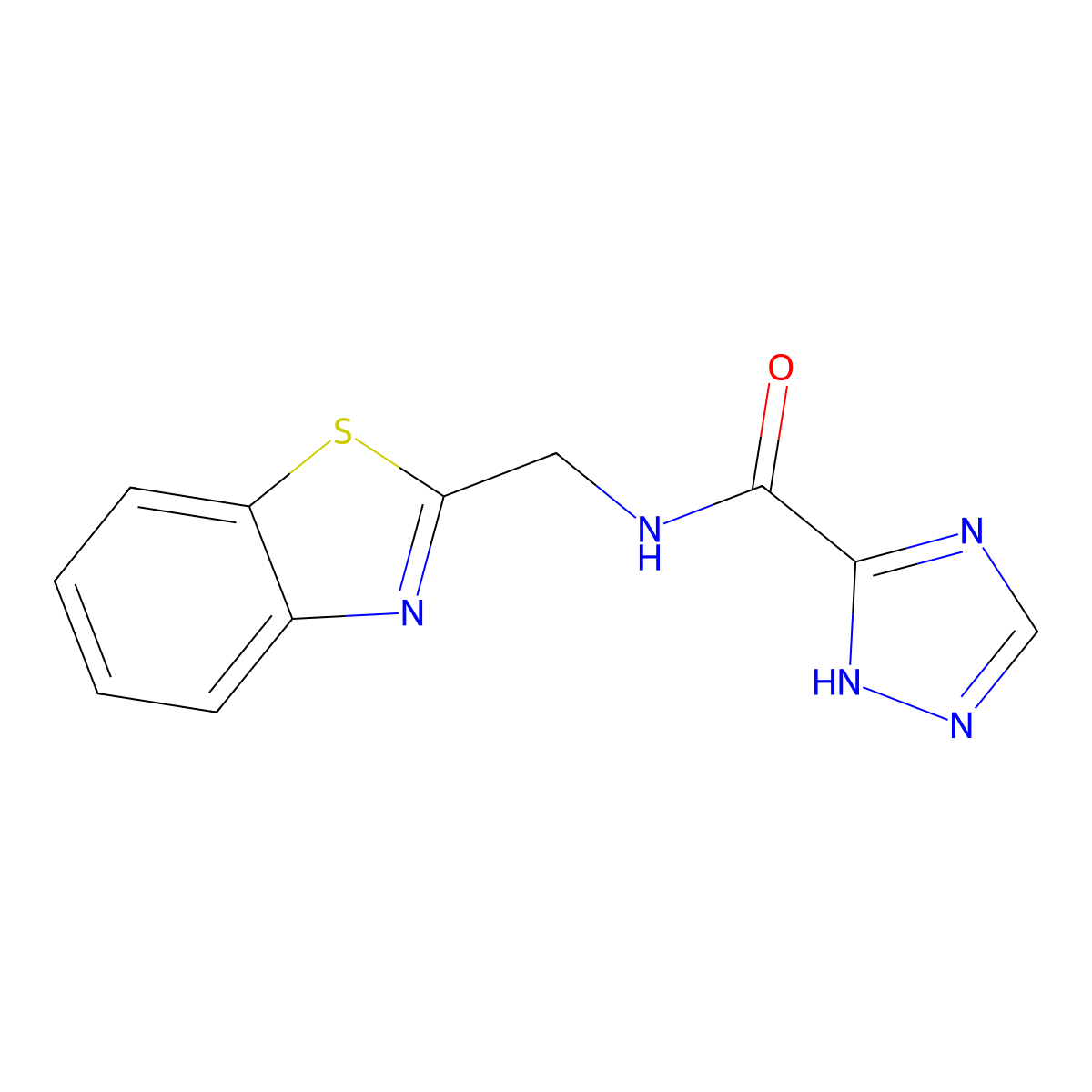N-(Benzo[d]thiazol-2-ylmethyl)-4H-1,2,4-triazole-3-carboxamide molecular structure, CAS 1517621-44-1