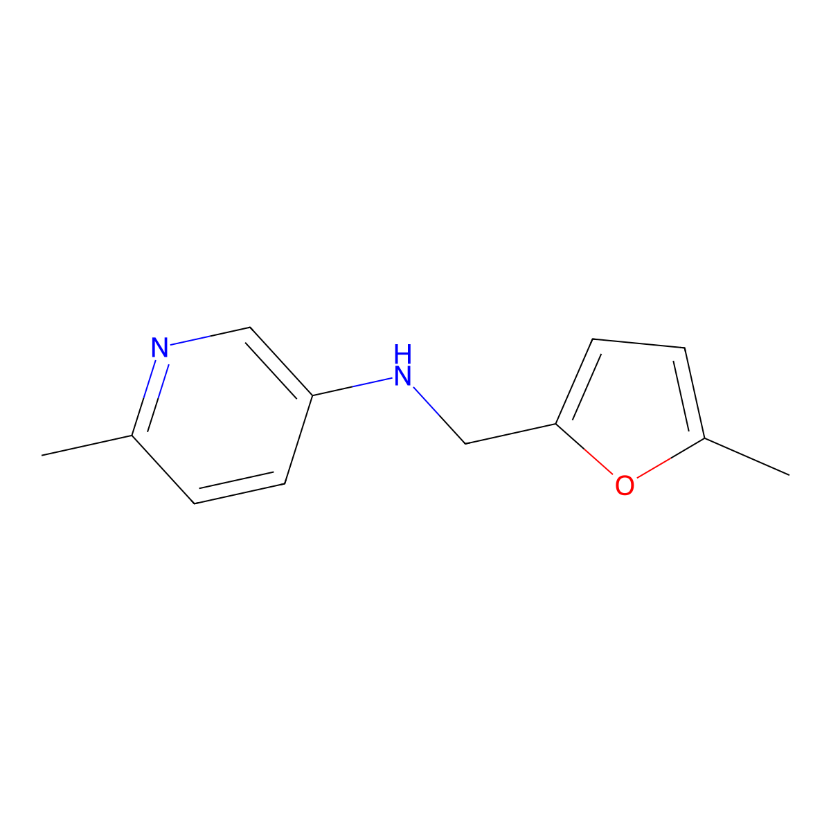 6-Methyl-N-[(5-methylfuran-2-yl)methyl]pyridin-3-amine molecular structure, CAS 1517630-84-0
