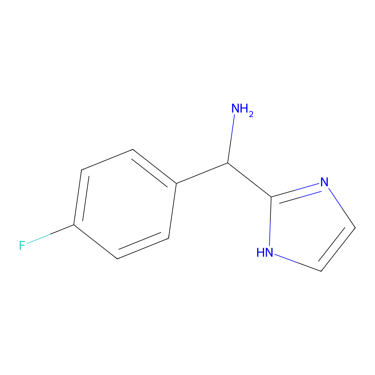 (4-fluorophenyl)(1H-imidazol-2-yl)methanamine molecular structure, CAS 1517634-93-3