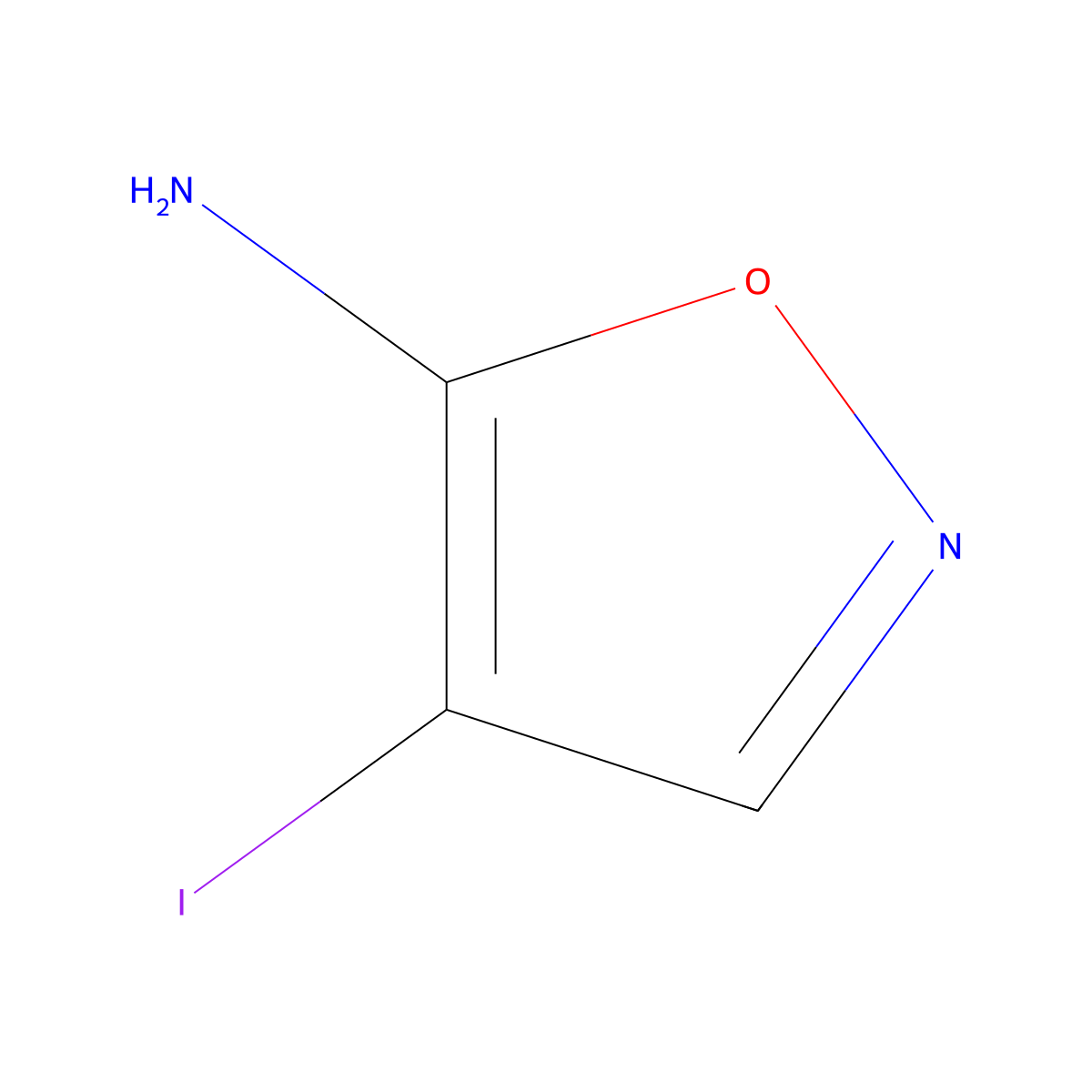 4-Iodo-1,2-oxazol-5-amine molecular structure, CAS 1517637-31-8
