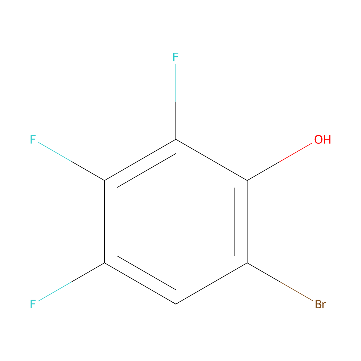 6-Bromo-2,3,4-trifluorophenol molecular structure, CAS 1517643-70-7