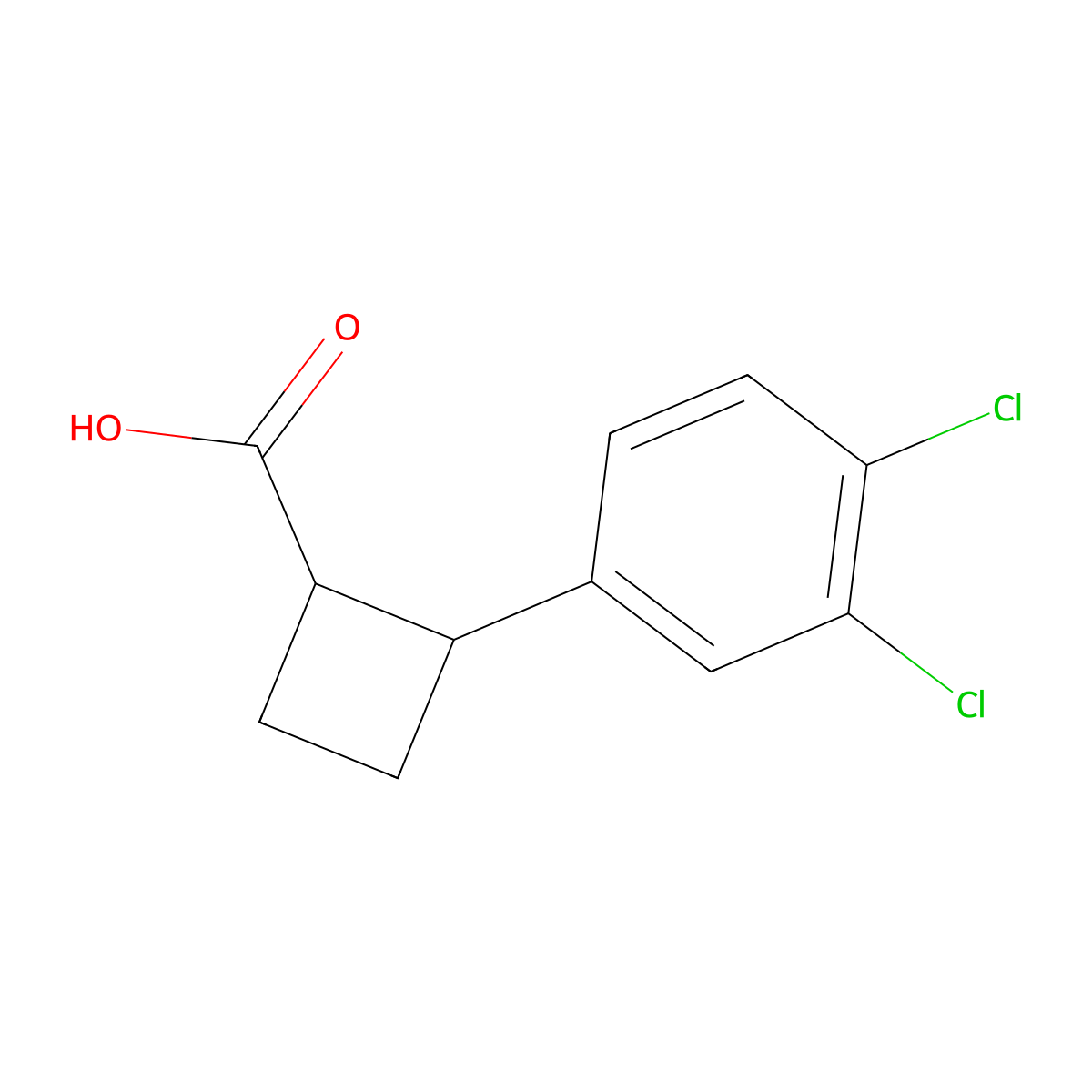 2-(3,4-Dichlorophenyl)cyclobutanecarboxylic acid molecular structure, CAS 1517645-08-7