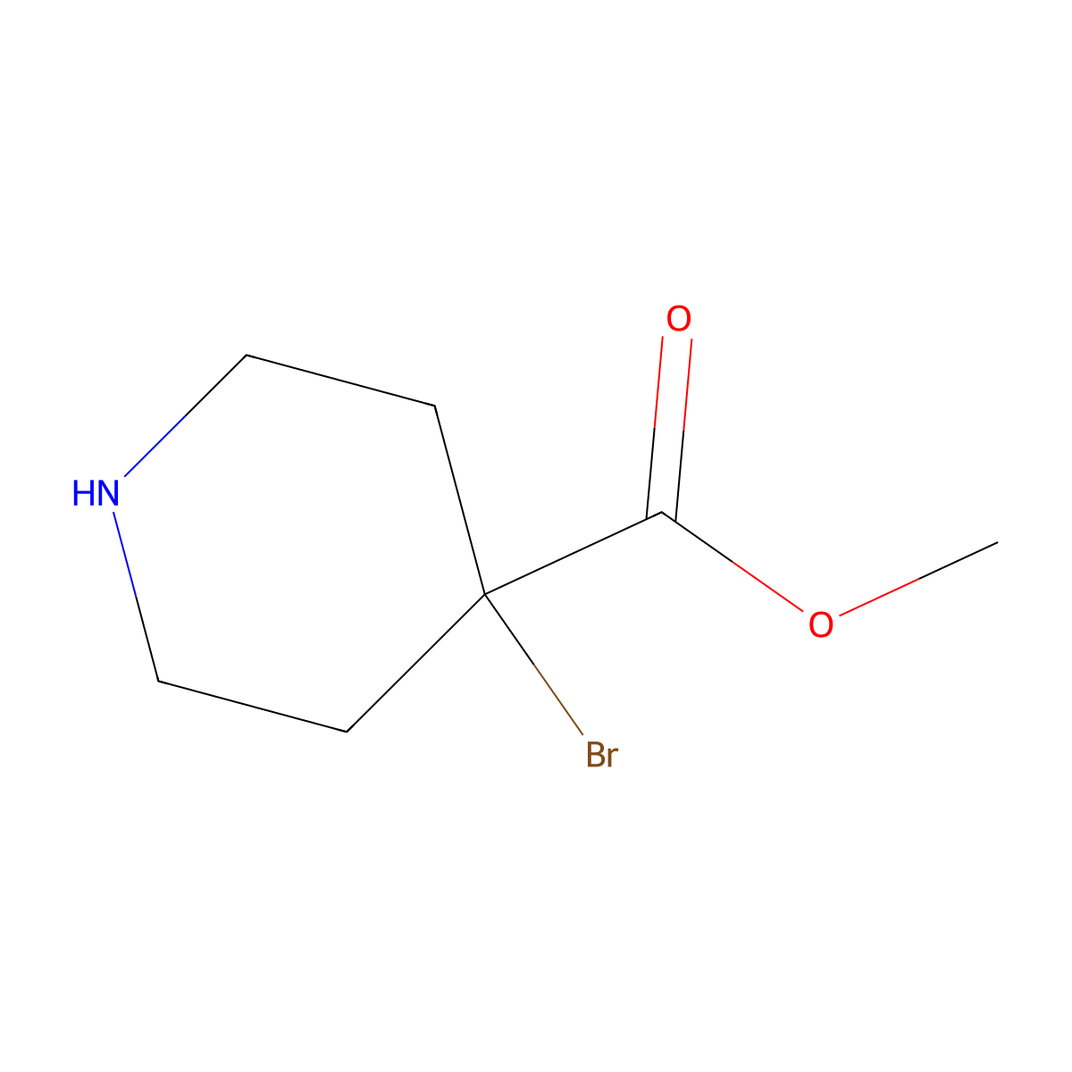 Methyl 4-bromopiperidine-4-carboxylate molecular structure, CAS 1517653-89-2