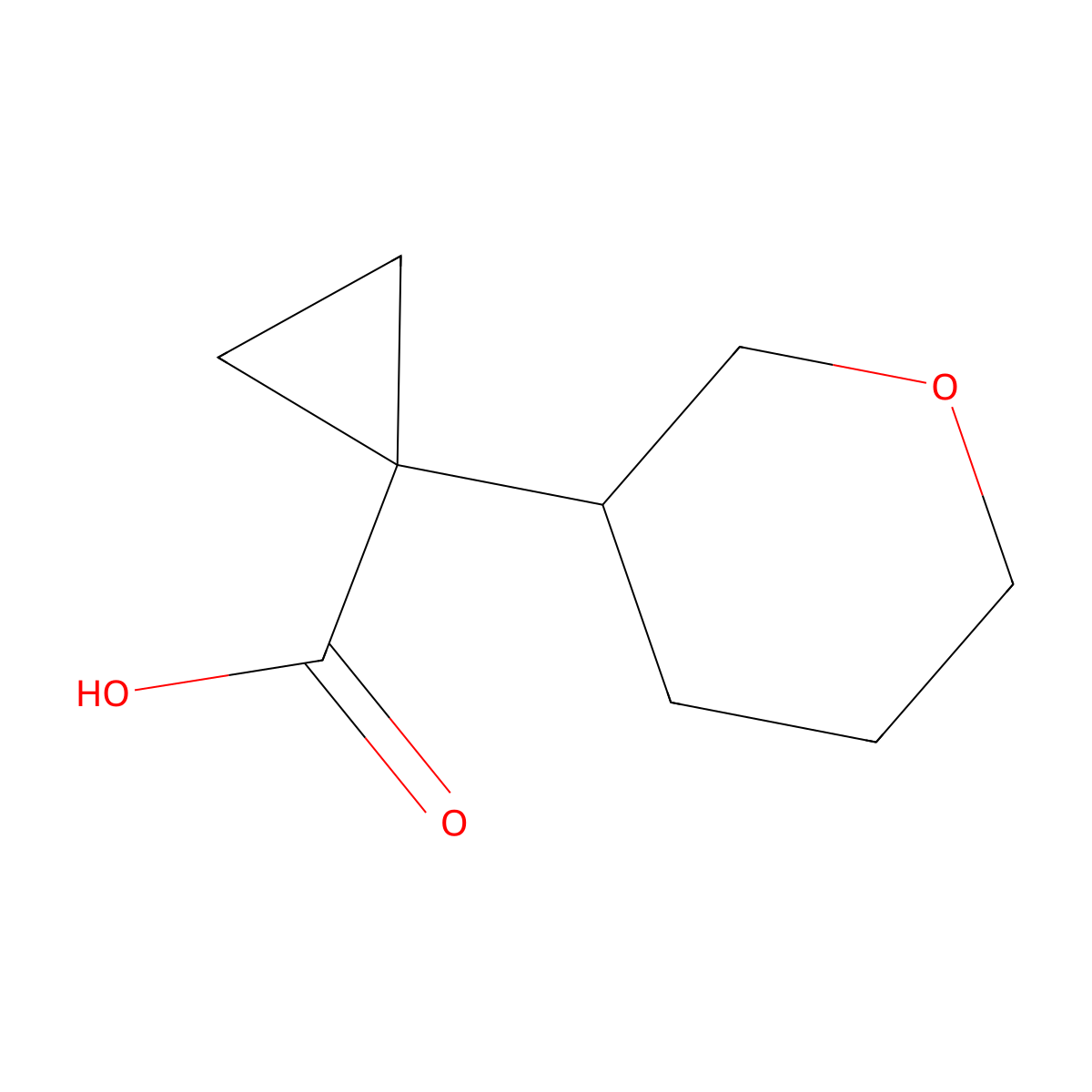 1-(Oxan-3-yl)cyclopropane-1-carboxylic acid molecular structure, CAS 1517656-14-2