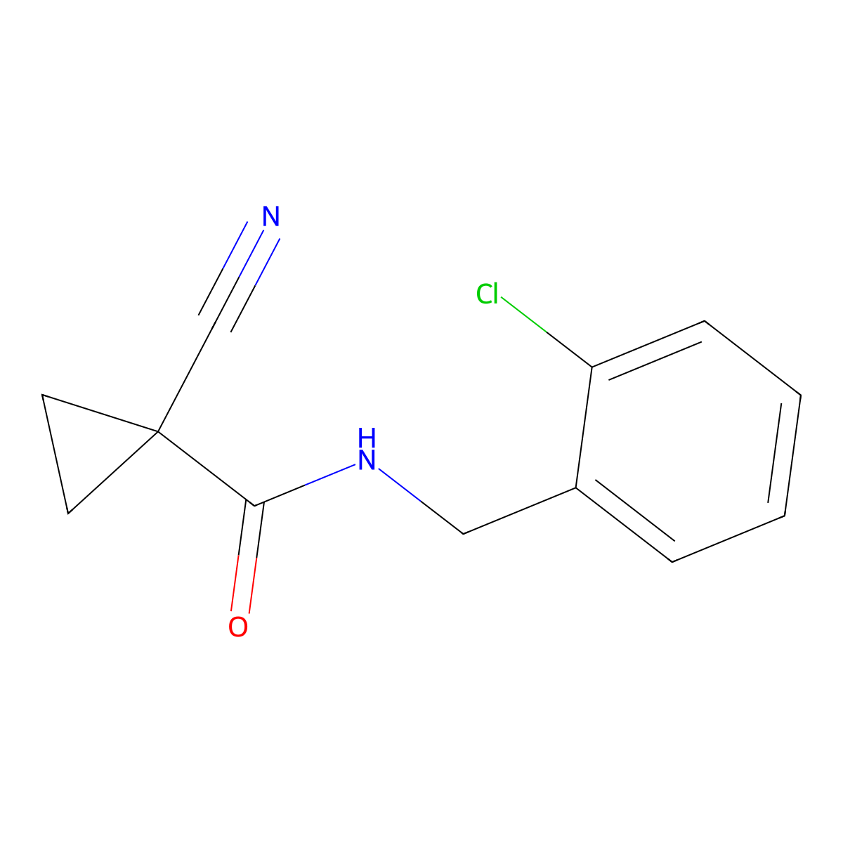 N-[(2-chlorophenyl)methyl]-1-cyanocyclopropane-1-carboxamide molecular structure, CAS 1517663-72-7