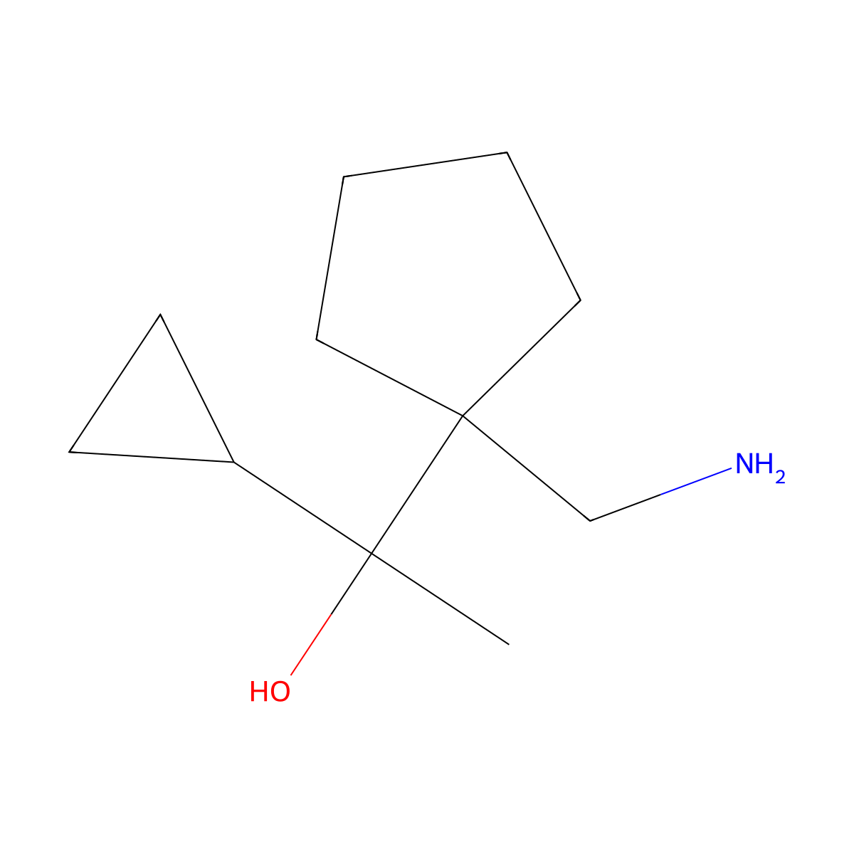1-[1-(Aminomethyl)cyclopentyl]-1-cyclopropylethan-1-ol molecular structure, CAS 1517669-39-4