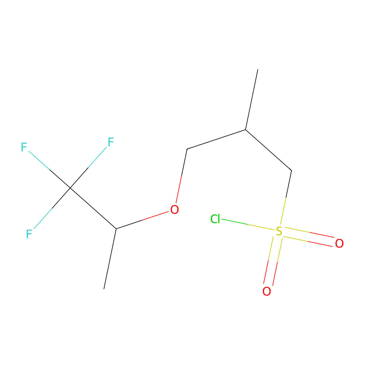 2-Methyl-3-((1,1,1-trifluoropropan-2-yl)oxy)propane-1-sulfonyl chloride molecular structure, CAS 1517681-22-9