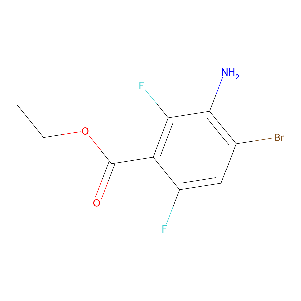 Ethyl 3-amino-4-bromo-2,6-difluorobenzoate molecular structure, CAS 1517682-71-1
