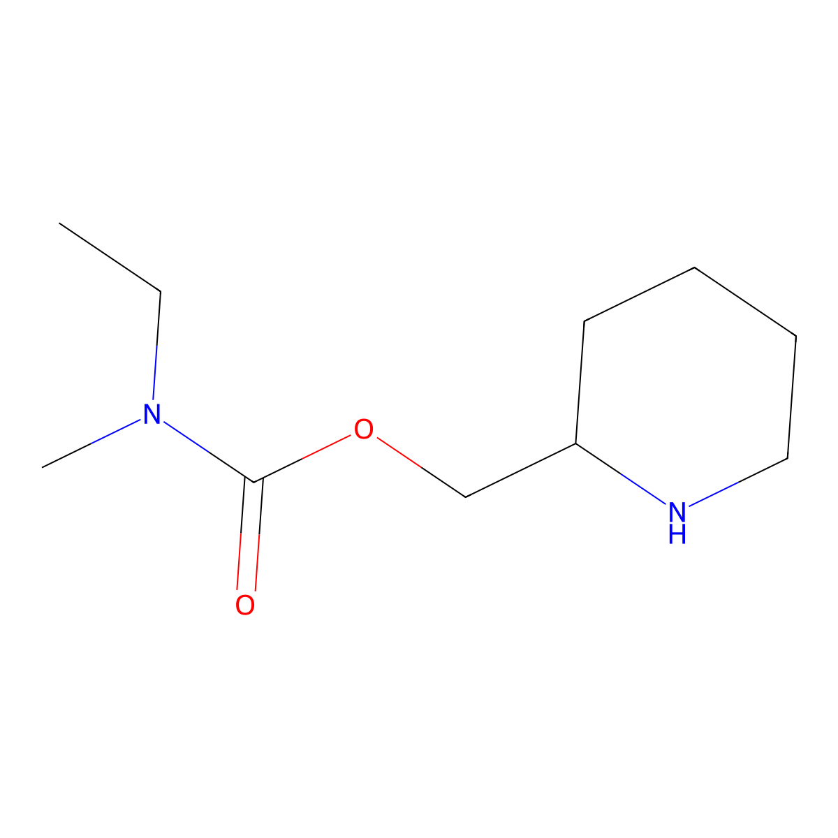 (piperidin-2-yl)methyl N-ethyl-N-methylcarbamate molecular structure, CAS 1517684-28-4