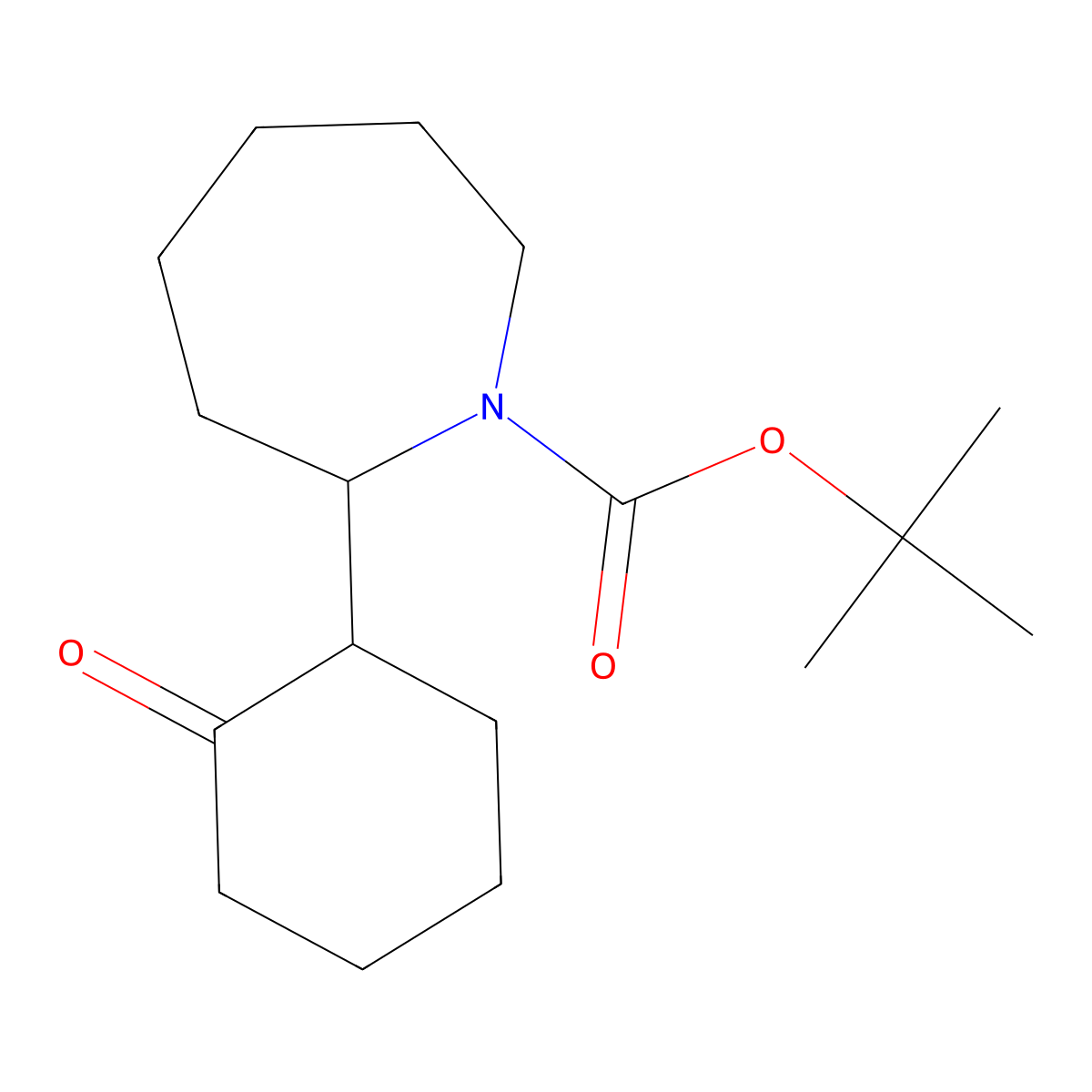 tert-Butyl 2-(2-oxocyclohexyl)azepane-1-carboxylate molecular structure, CAS 1517685-08-3