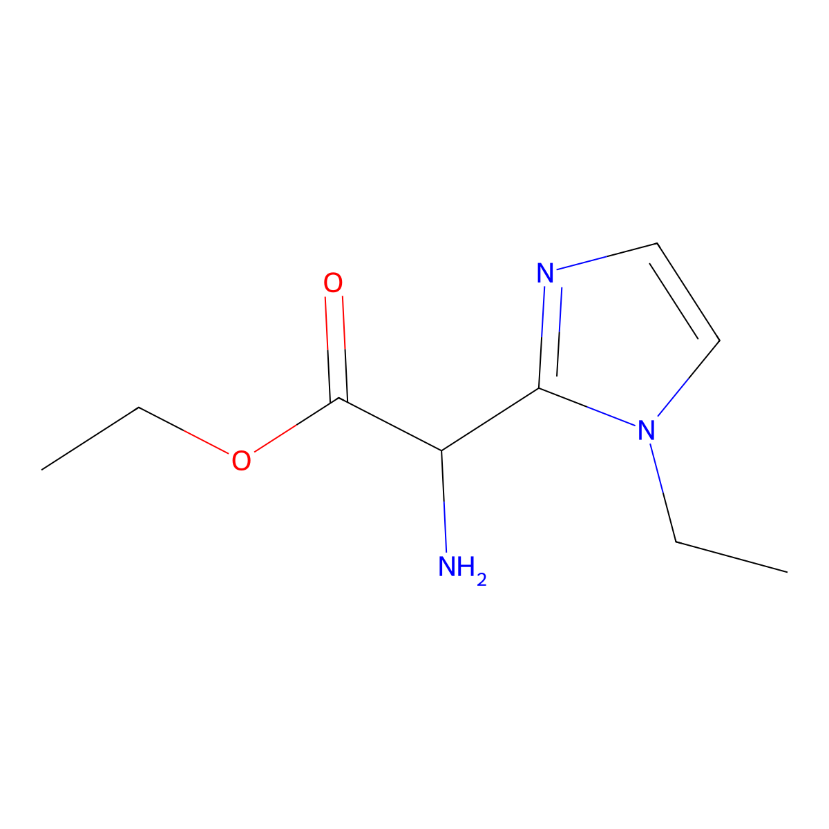 ethyl 2-amino-2-(1-ethyl-1H-imidazol-2-yl)acetate molecular structure, CAS 1517690-41-3