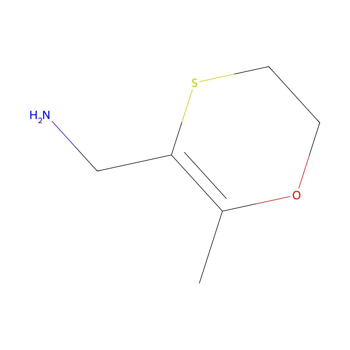 (2-Methyl-5,6-dihydro-1,4-oxathiin-3-yl)methanamine molecular structure, CAS 1517693-79-6