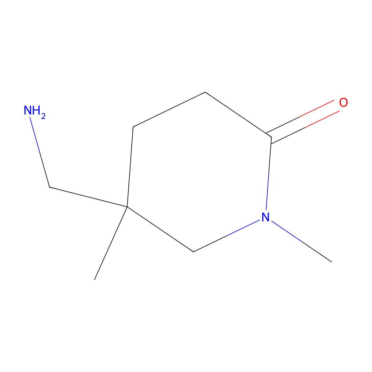 5-(Aminomethyl)-1,5-dimethylpiperidin-2-one molecular structure, CAS 1517699-22-7