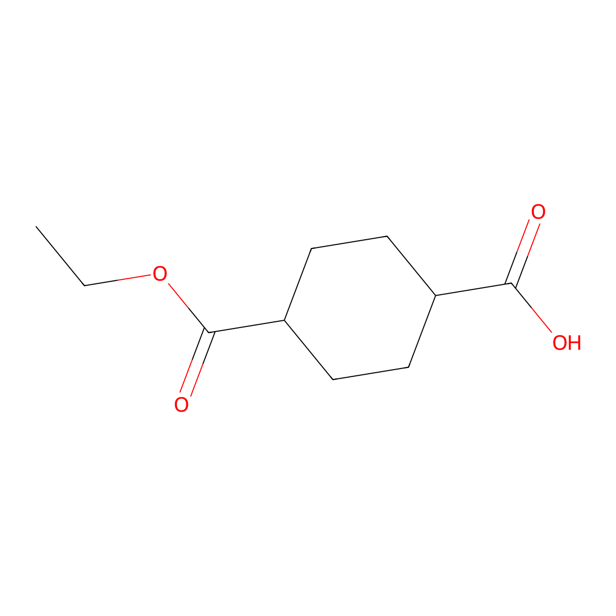 (1R,4R)-4-(Ethoxycarbonyl)cyclohexanecarboxylic acid molecular structure, CAS 15177-66-9