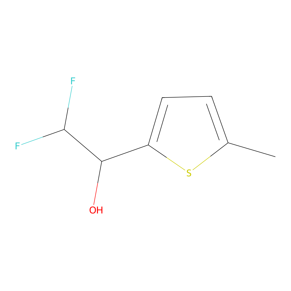 2,2-Difluoro-1-(5-methylthiophen-2-yl)ethan-1-ol molecular structure, CAS 1517701-17-5