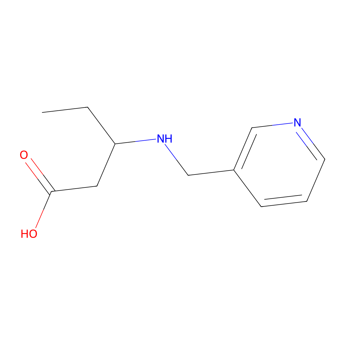 3-{[(Pyridin-3-yl)methyl]amino}pentanoic acid molecular structure, CAS 1517708-47-2