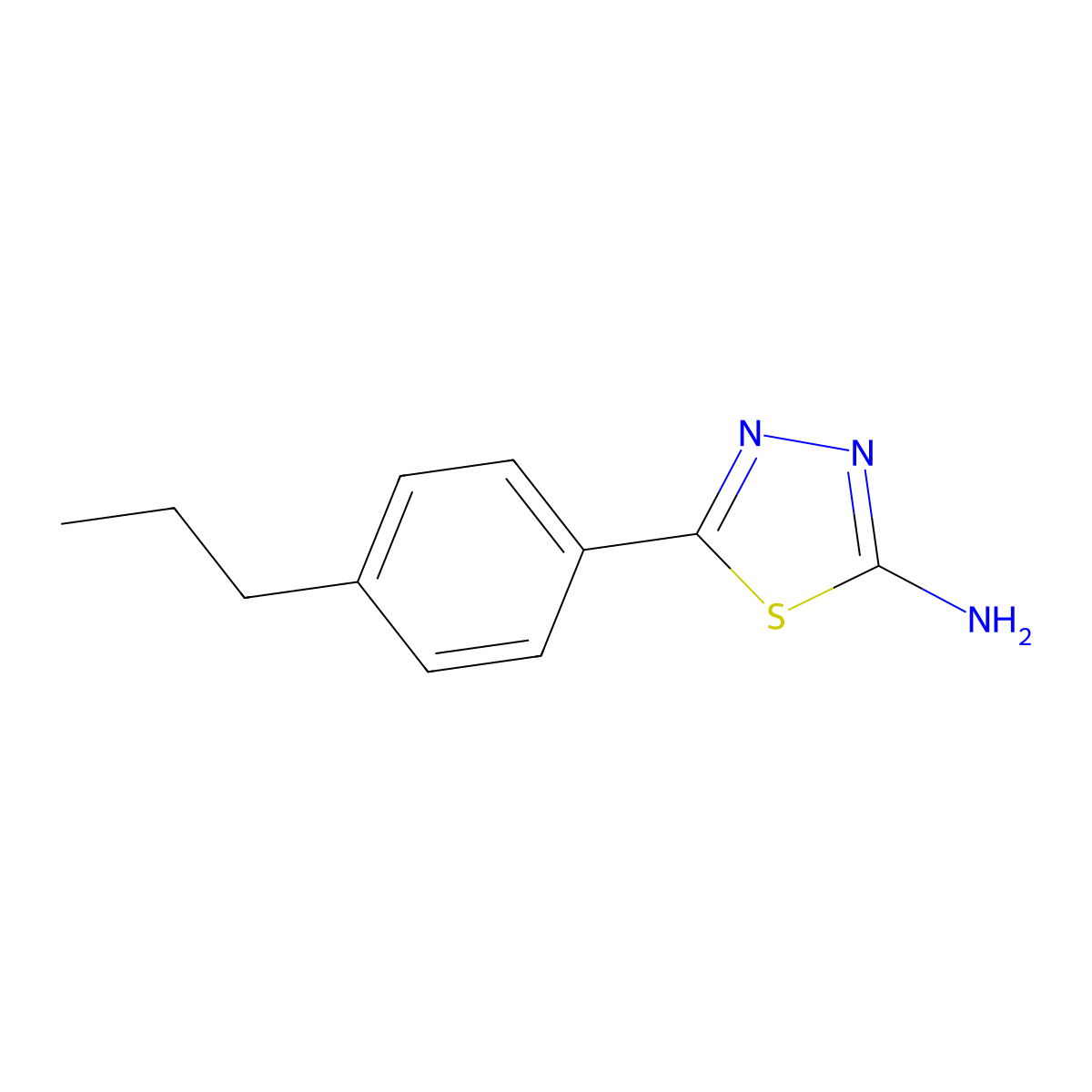 5-(4-Propylphenyl)-1,3,4-thiadiazol-2-amine molecular structure, CAS 1517717-54-2