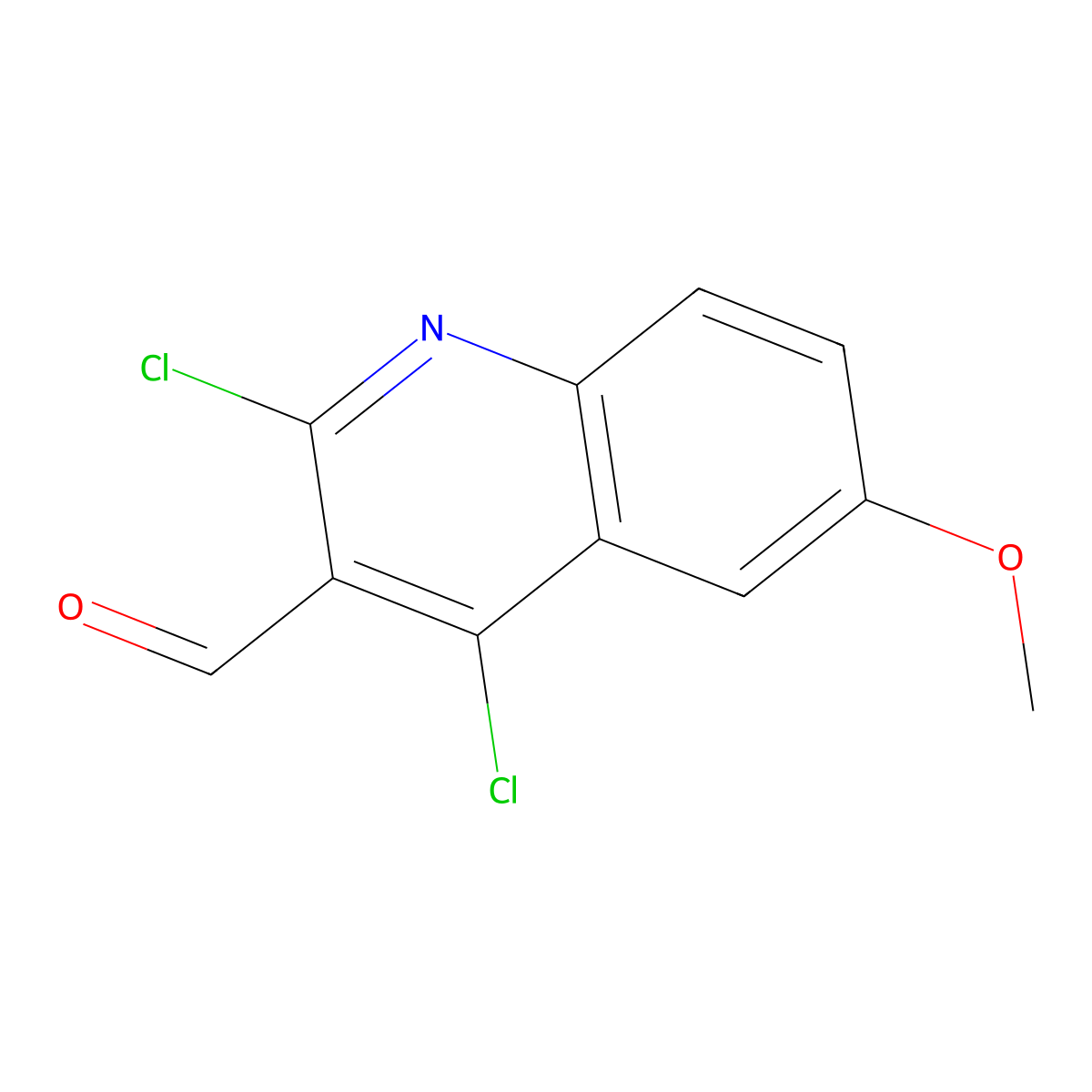 2,4-Dichloro-6-methoxyquinoline-3-carbaldehyde molecular structure, CAS 151772-24-6