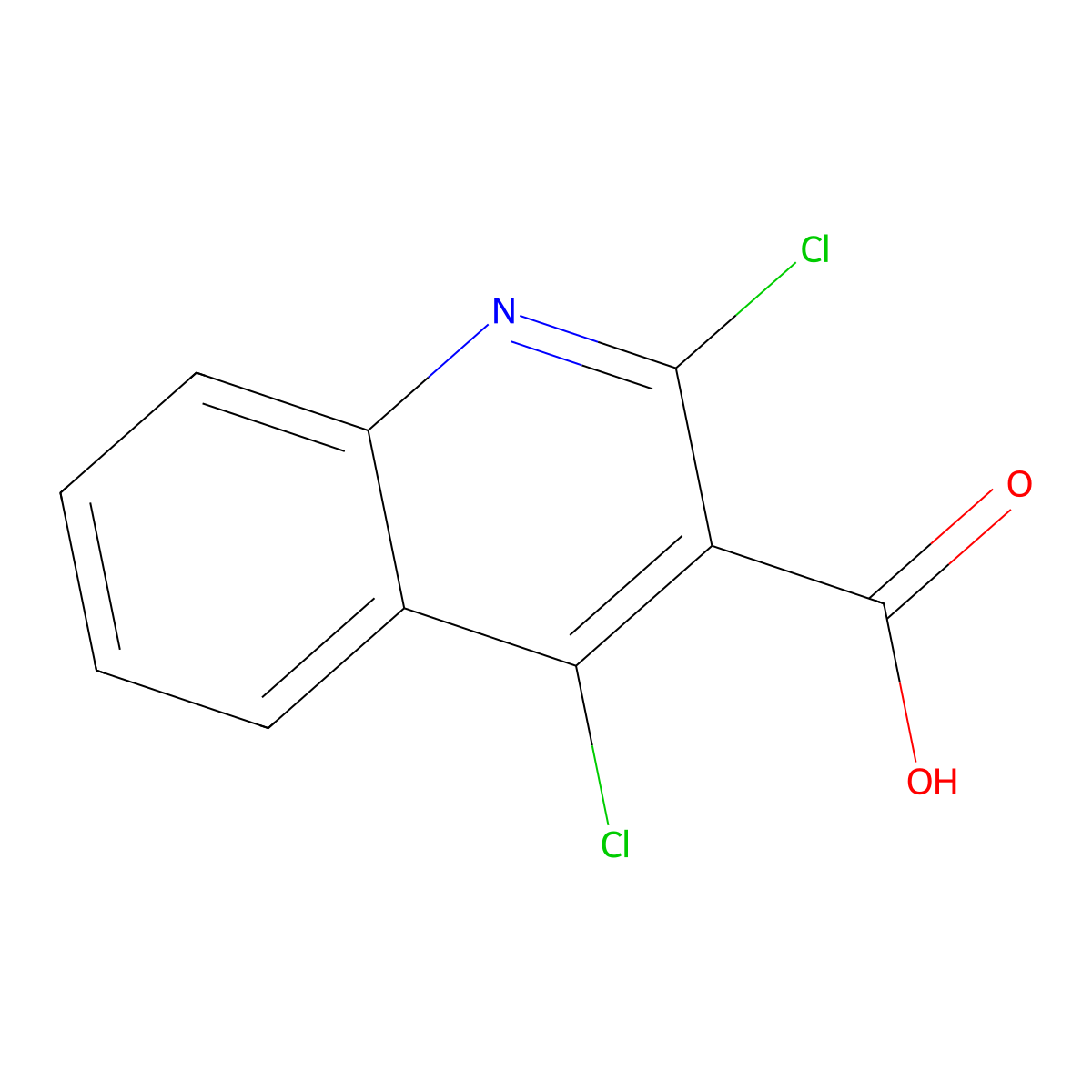 2,4-Dichloro-3-quinolinecarboxylic acid molecular structure, CAS 151772-25-7